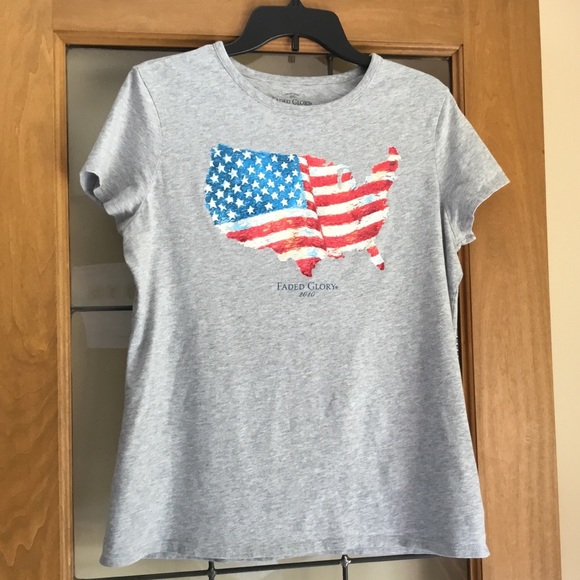Faded Glory Tops - Flag tee